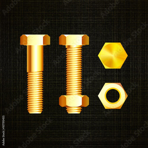 screw on a metal background...