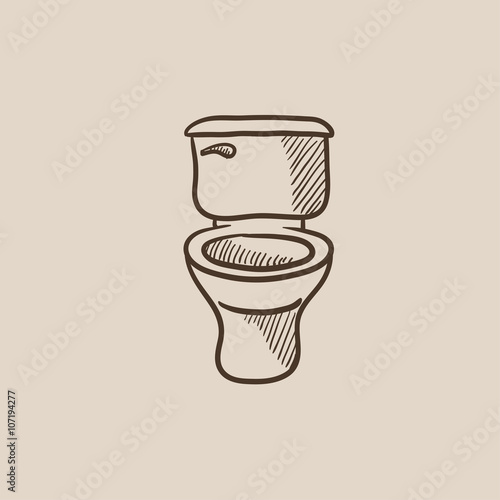 Lavatory bowl sketch icon.