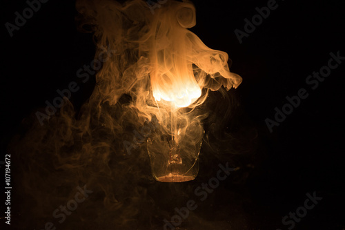 Burning broken bulb