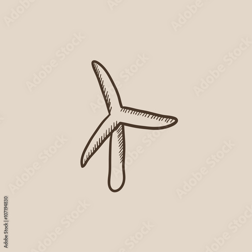 Windmill sketch icon.