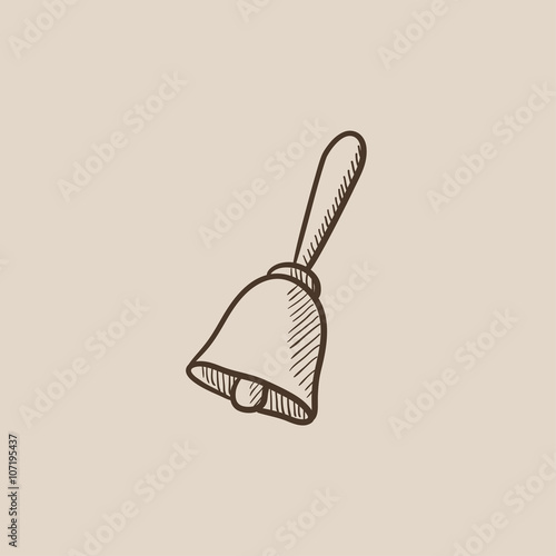 School bell sketch icon.