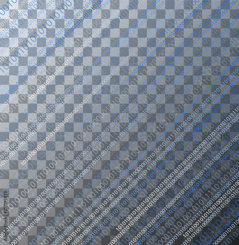 Vector binary code on transparent background