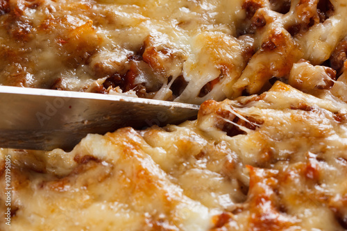 Homemade cooked pasta with ...