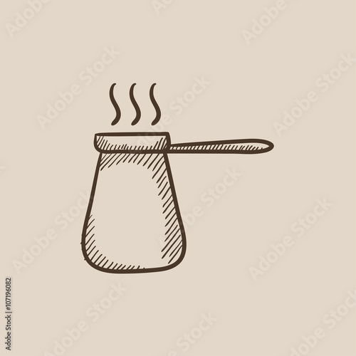 Coffee turk sketch icon.