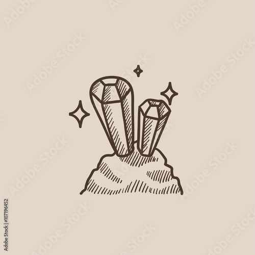 Gemstones sketch icon.