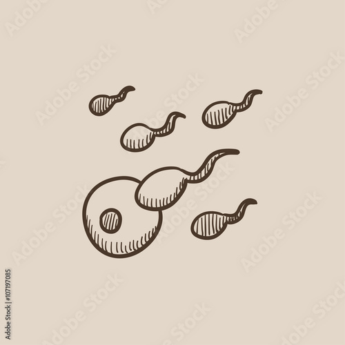 Fertilization sketch icon.