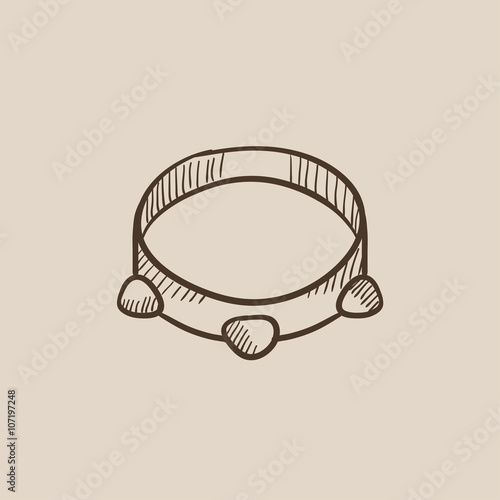 Tambourine sketch icon.