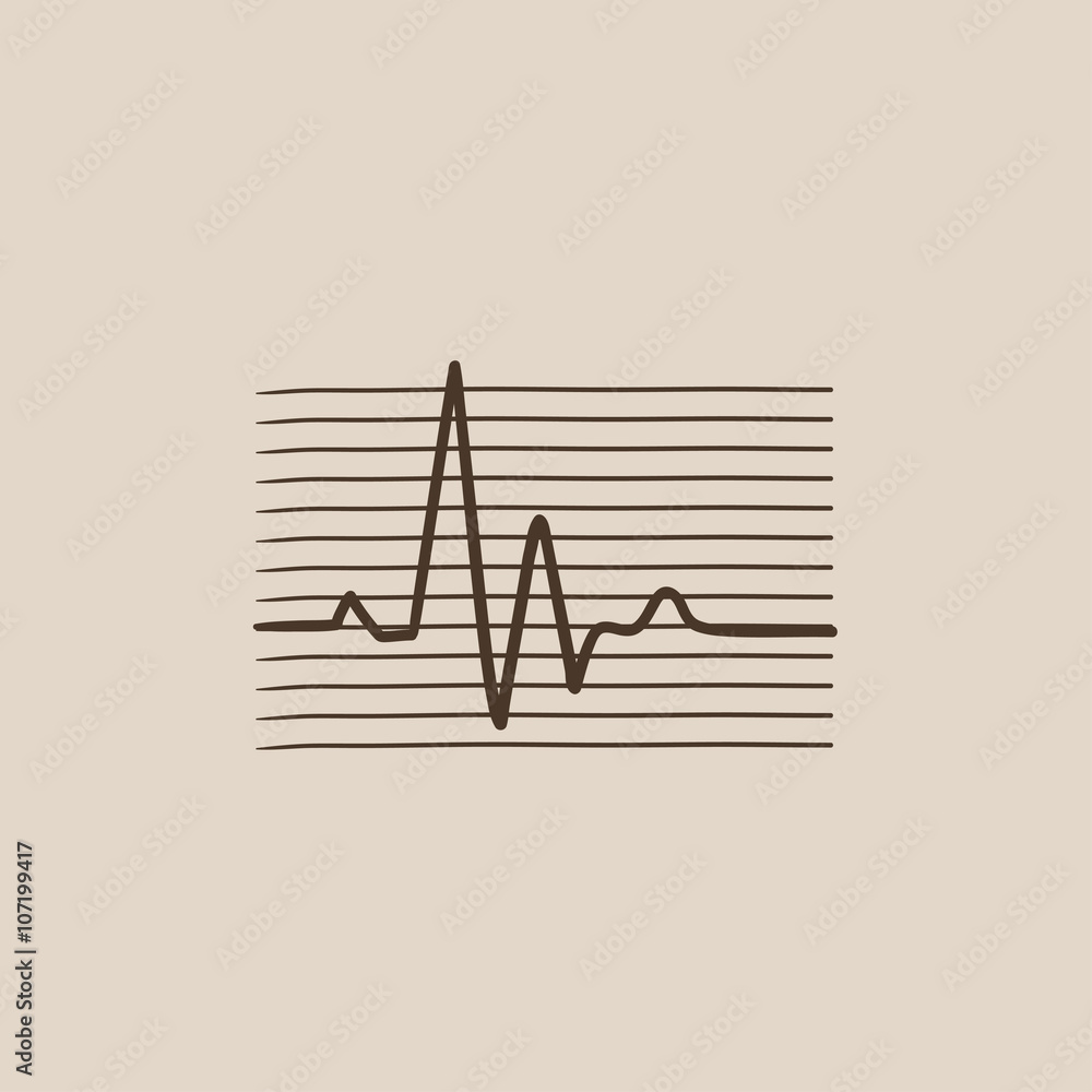 Hheart beat cardiogram sketch icon. Hheart beat cardiogram sketch icon.