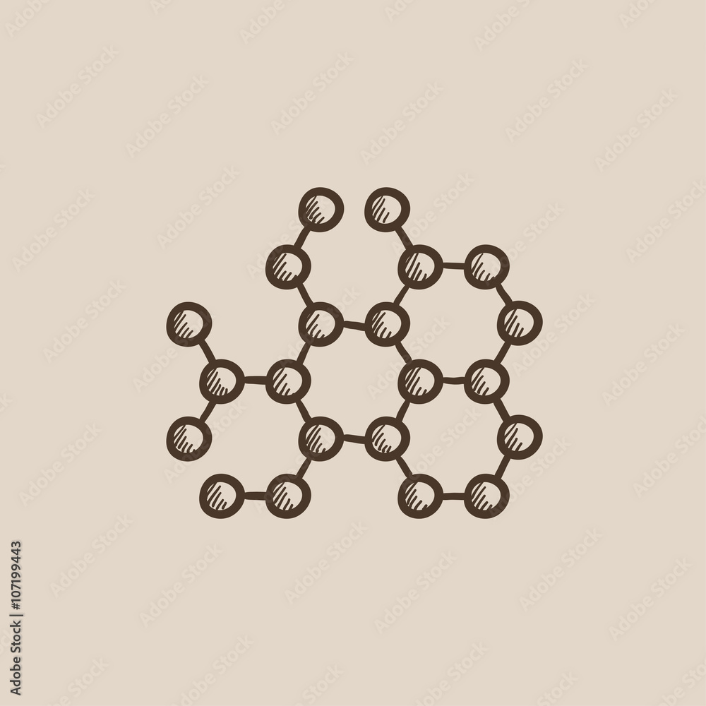 Fototapeta premium Molecule sketch icon.