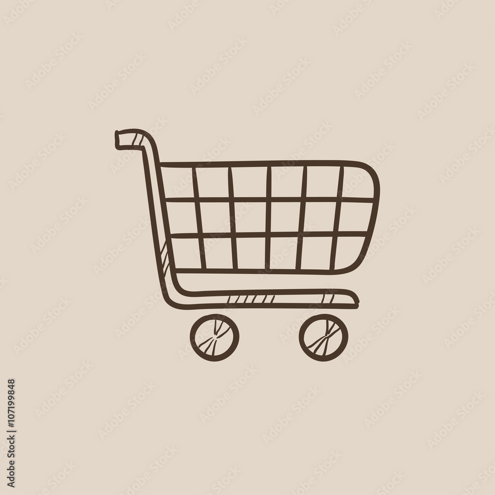 Shopping cart sketch icon. Shopping cart sketch icon.