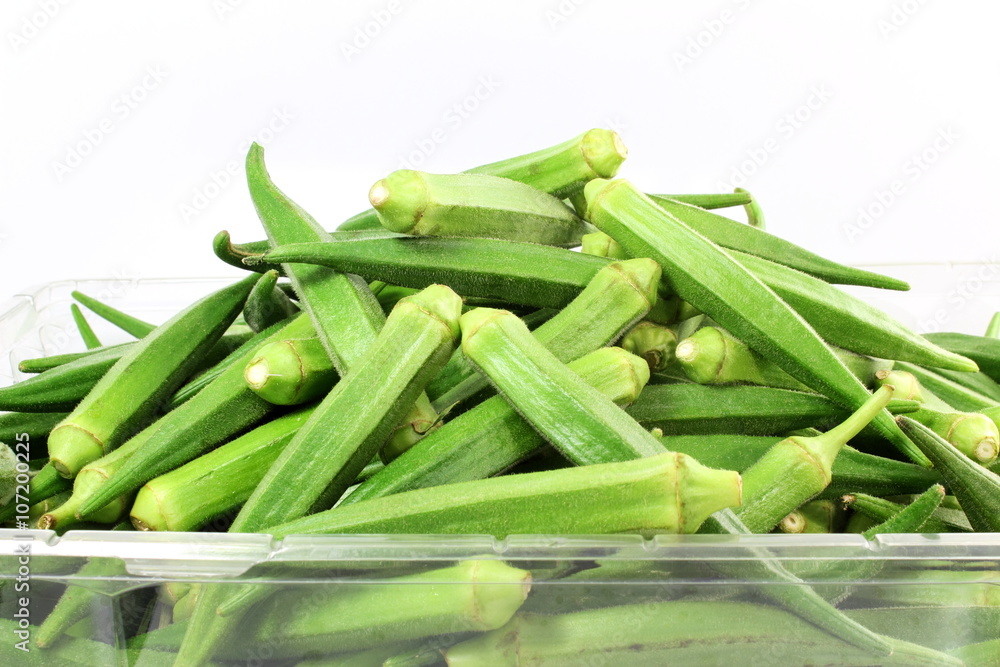 Obraz premium fresh Lady Fingers or Okra in white background