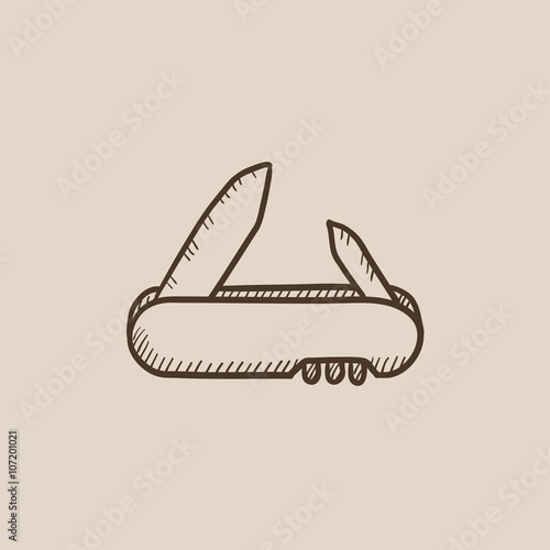 Jackknife sketch icon.