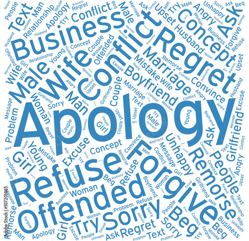 Apology,Word cloud art  background