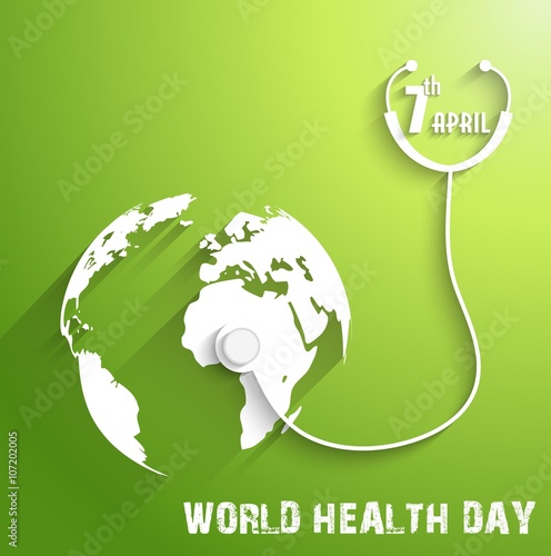 World Health Day on green background photo