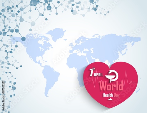 World health day concept with DNA and  a heart