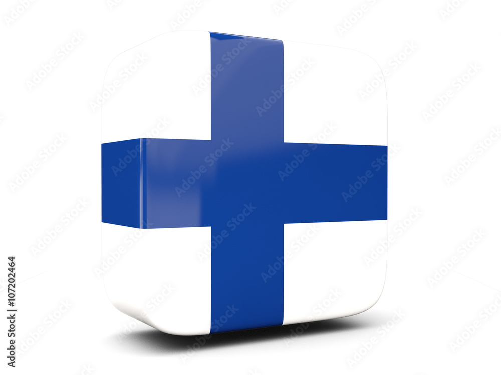 Square icon with flag of finland square. 3D illustration Square icon with flag of finland square. 3D illustration
