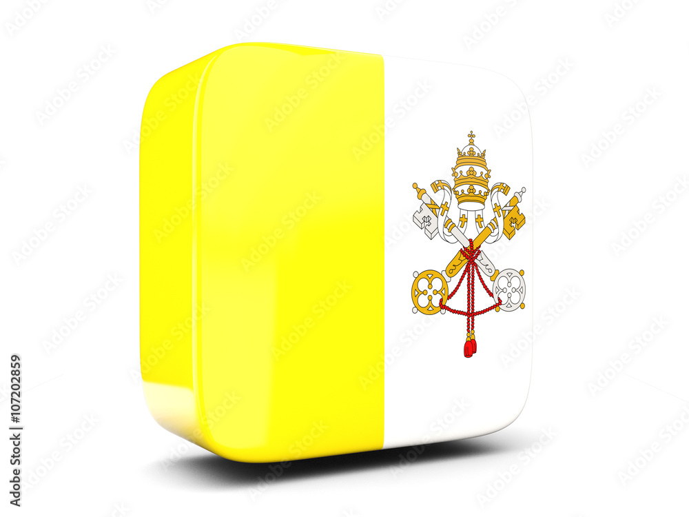 Square icon with flag of vatican city square. 3D illustration Square icon with flag of vatican city square. 3D illustration