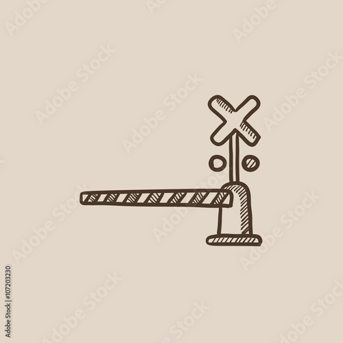 Railway barrier sketch icon.