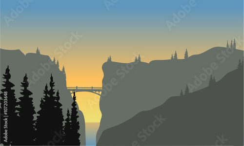 Landscape of cliff at sunset