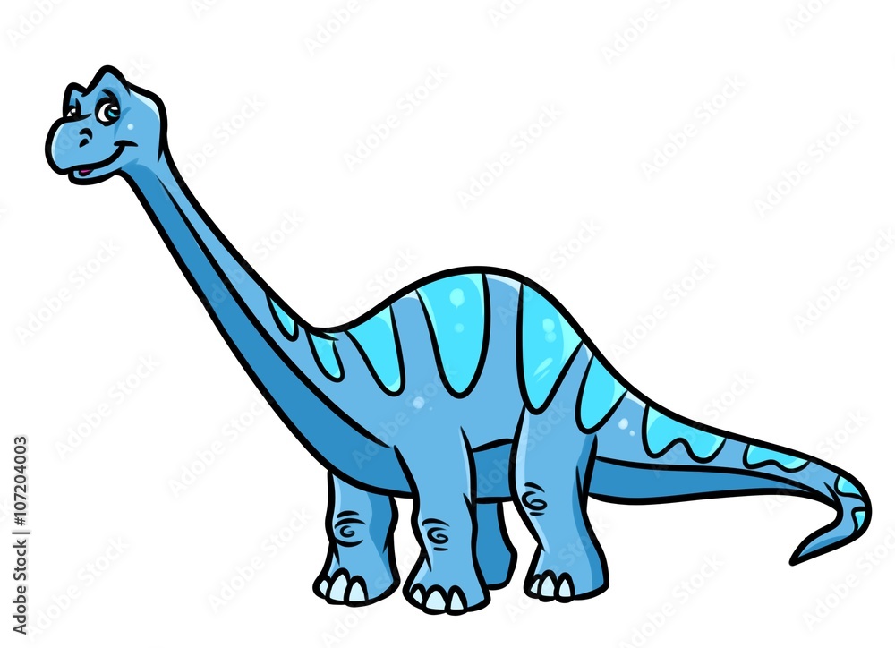Dinosaur Diplodocus, herbivorous  cartoon illustration isolated image animal character