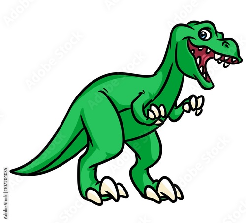 Dinosaur Tyrannosaurus Rex predator  cartoon illustration isolated image animal character
