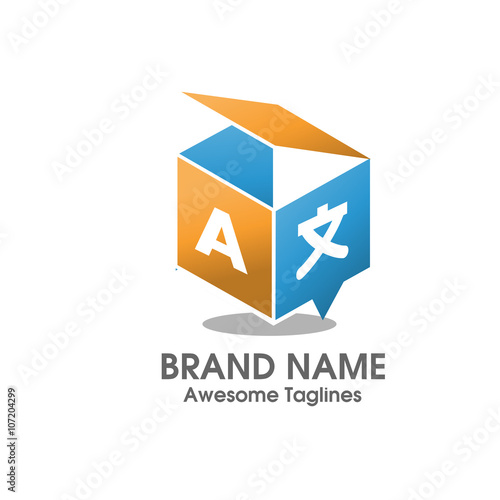 creative translation agency 3d logo style