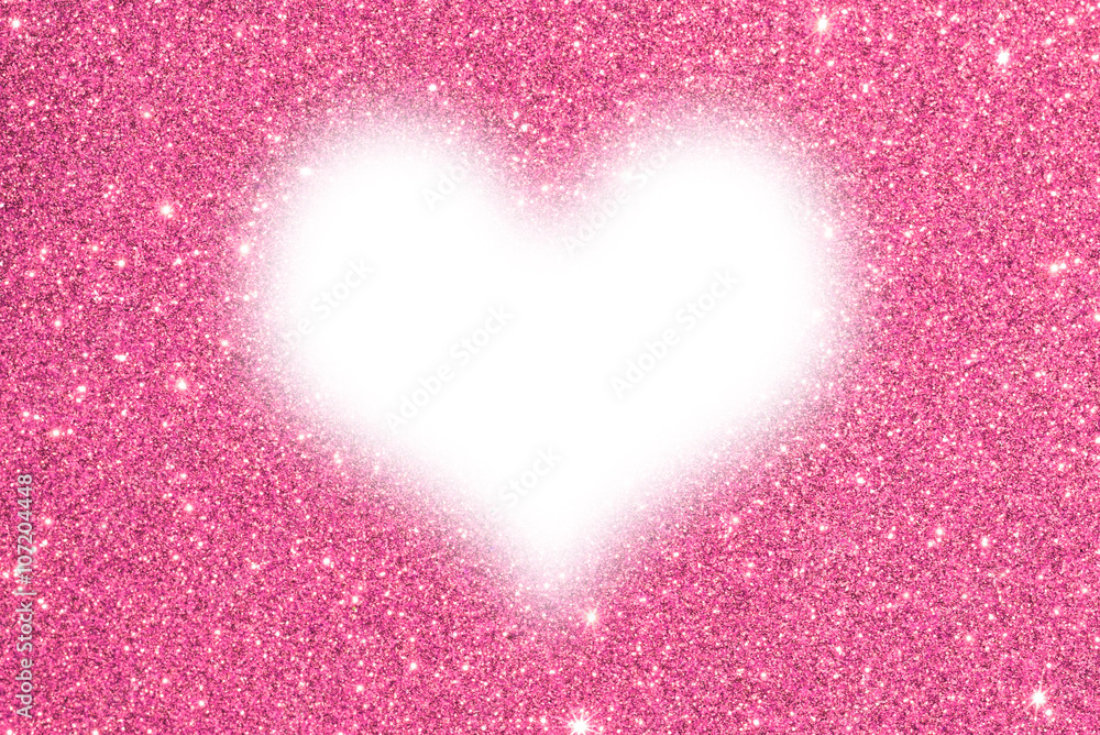 pink glitter texture abstract background with white heart Stock ...