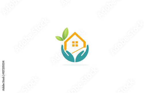 home leaf eco hand logo