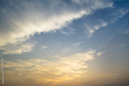 Blur sky clouds during sunset