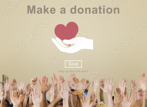 Make a Donation Helping Hands Charity Concept photo