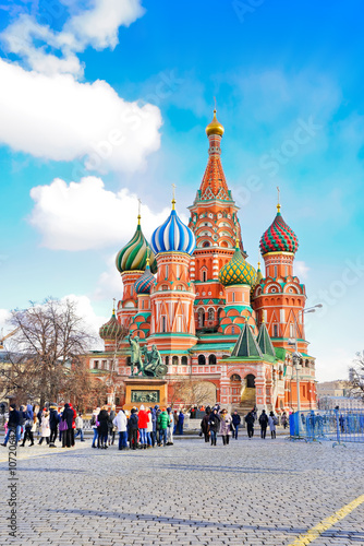 Photography St. Basil’s cathedral on Red Square in Moscow, Russia