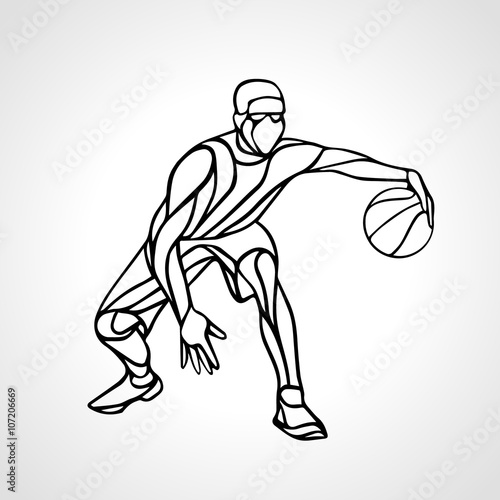 Basketball player abstract silhouette