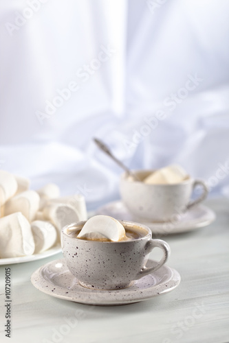 marshmallows and a cup of latte