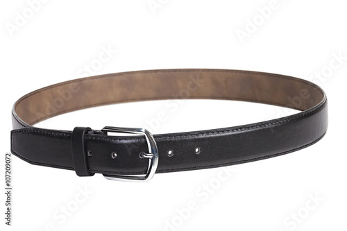 men's leather belt isolated on white background