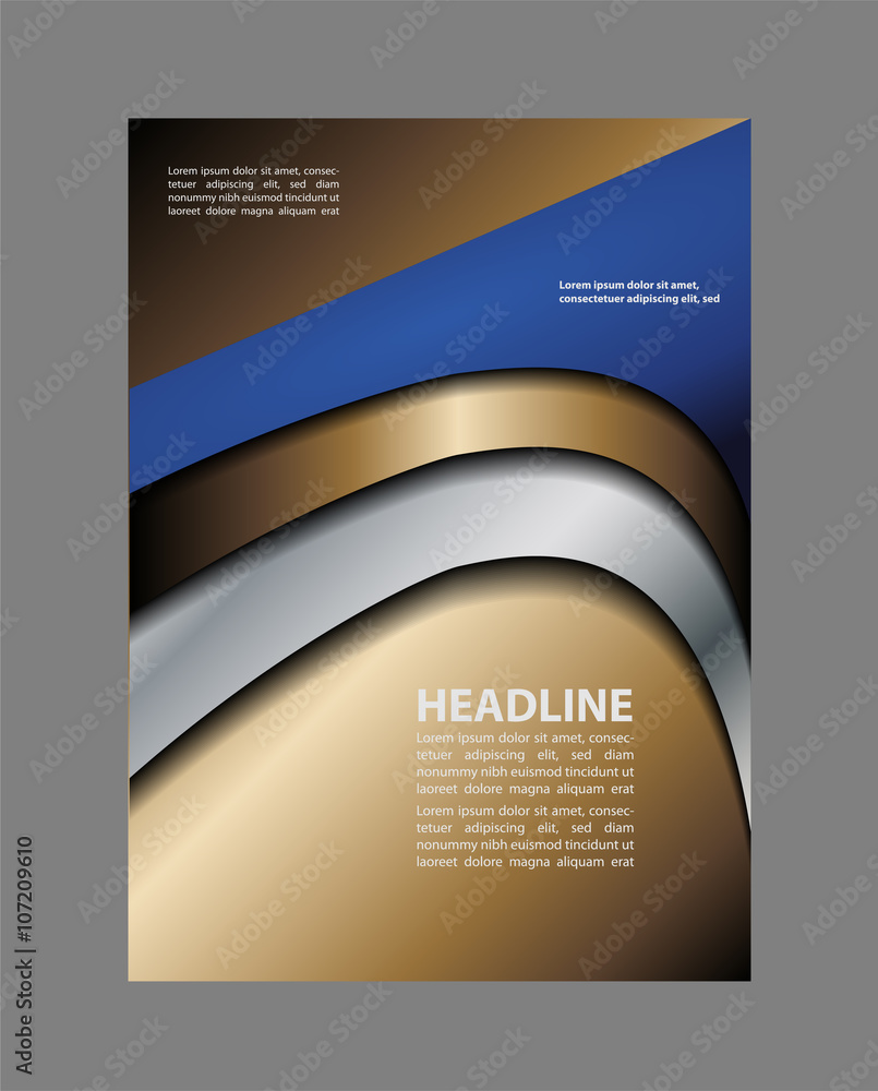 Fototapeta premium Illustrated colorful layout with abstraction. Magazine cover, business brochure template. 