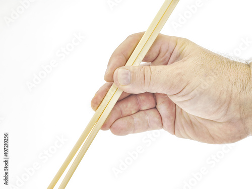 Chopsticks shot on white