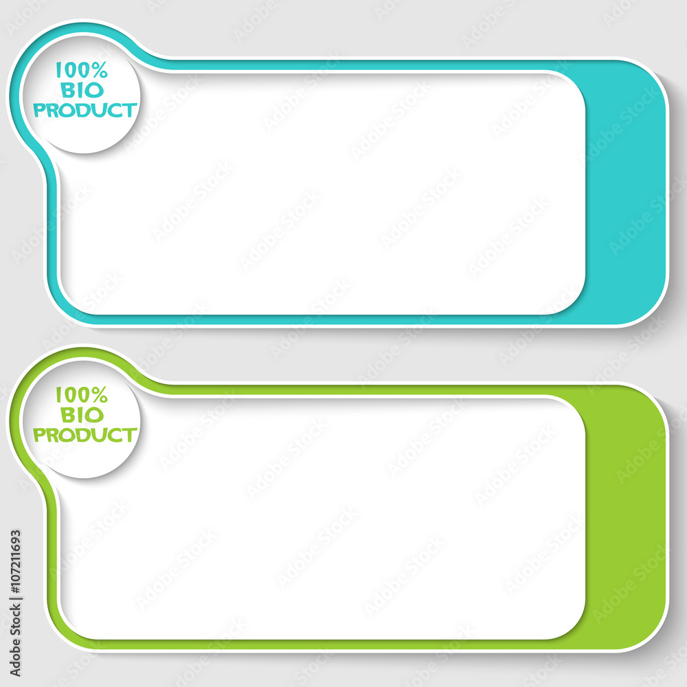 Two vector text boxes for your text and globe and bio icon Two vector text boxes for your text and globe and bio icon