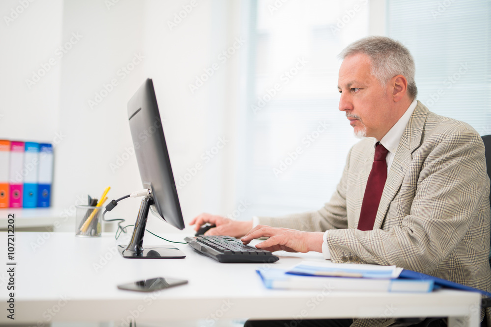 Businessman working on his computer Businessman working on his computer