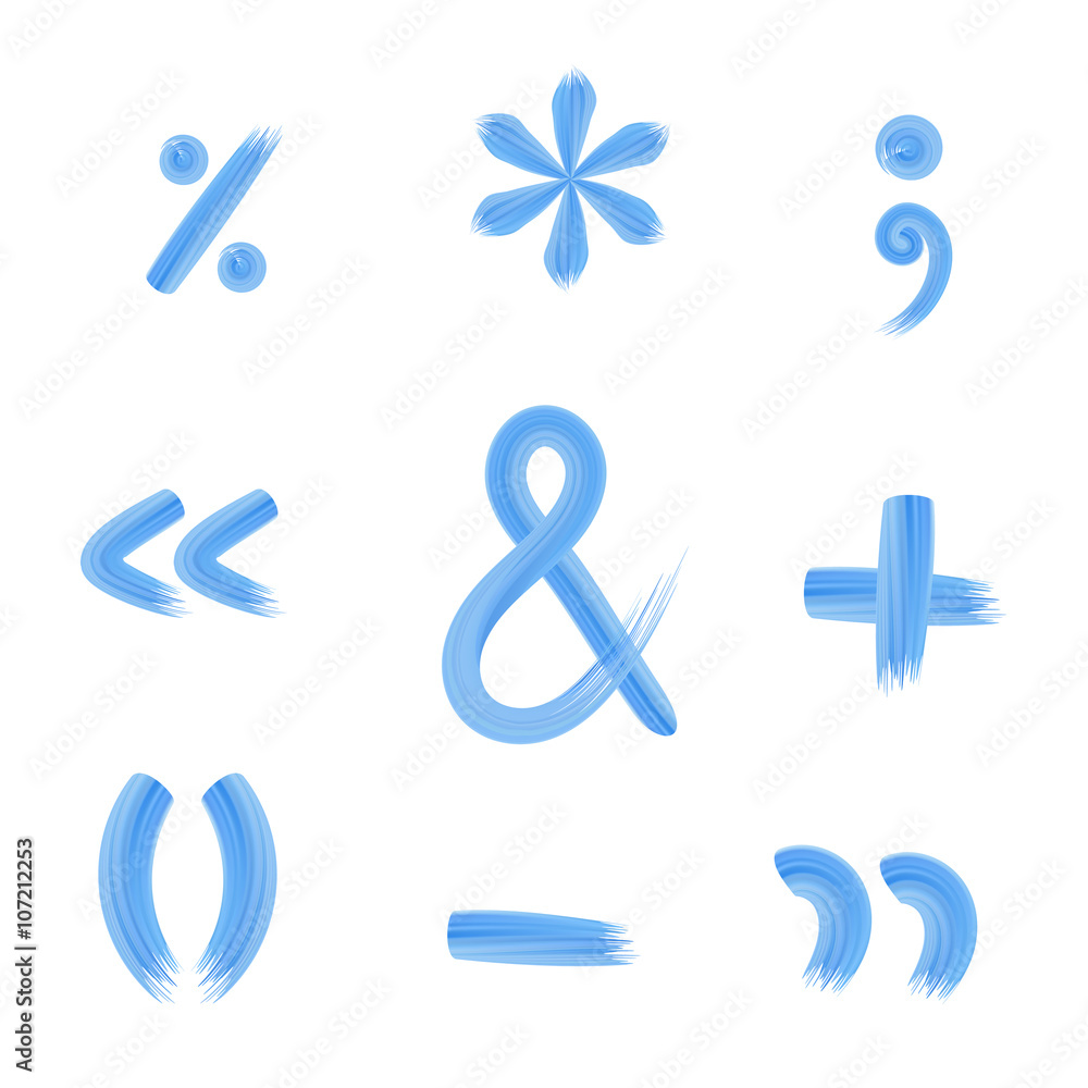 Punctuation marks and signs of arithmetic operations icons Punctuation marks and signs of arithmetic operations icons