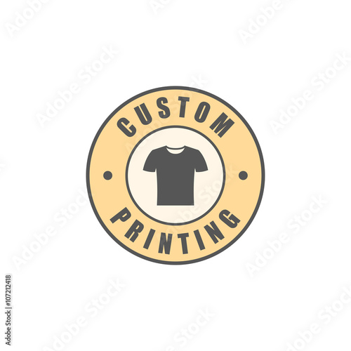 Custom printing logotype, t-shirt silhouette