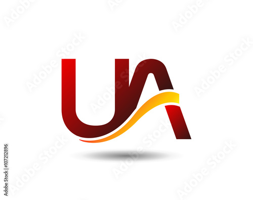 Letter u and a, ua logo vector
