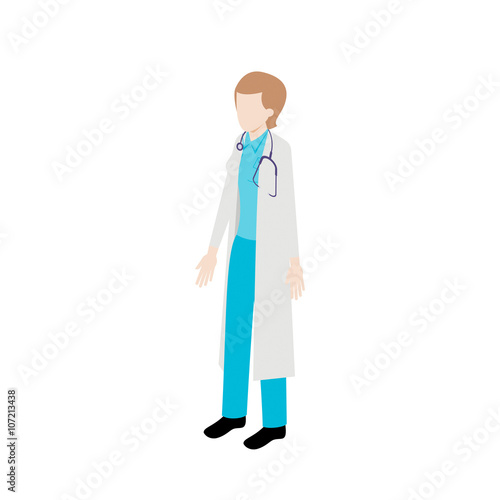 Isometric female doctor