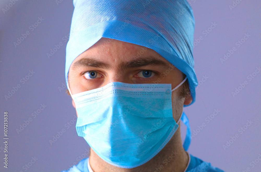Surgeon in uniform close-up ready to step Surgeon in uniform close-up ready to step