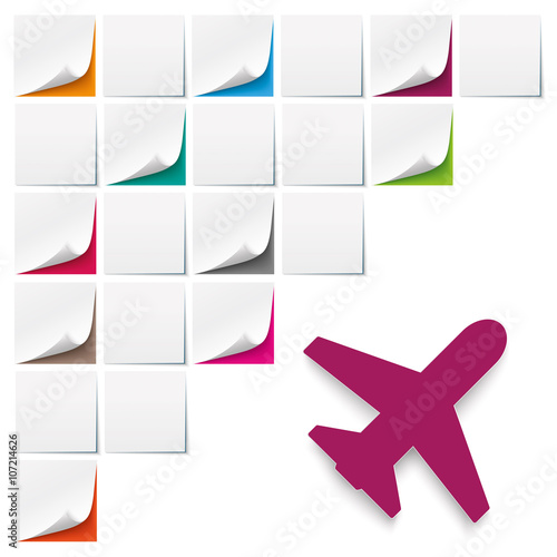 White Sticks Colored Backgrounds Plane