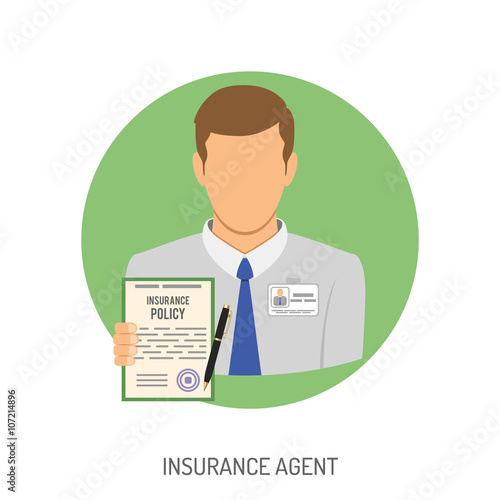 Insurance Agent Flat Icon