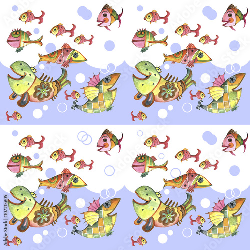 ornamental fish, watercolor, illustration