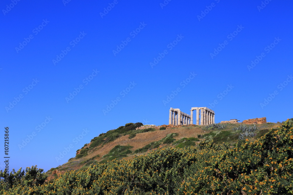 Poseidon Temple at Cape Sounion near Athens, Greece 
