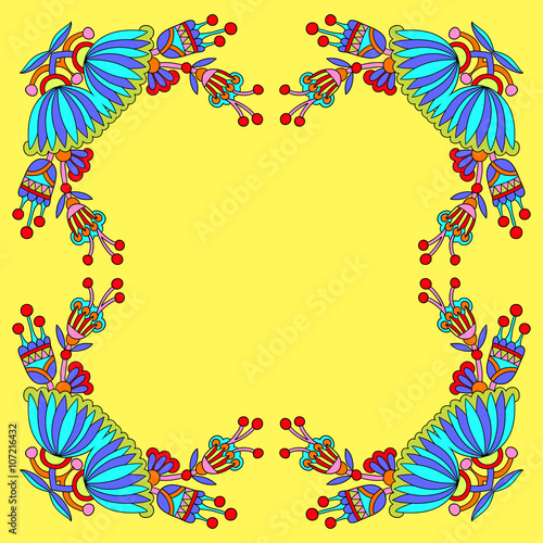 floral ornamental template with place for your text, oriental vi