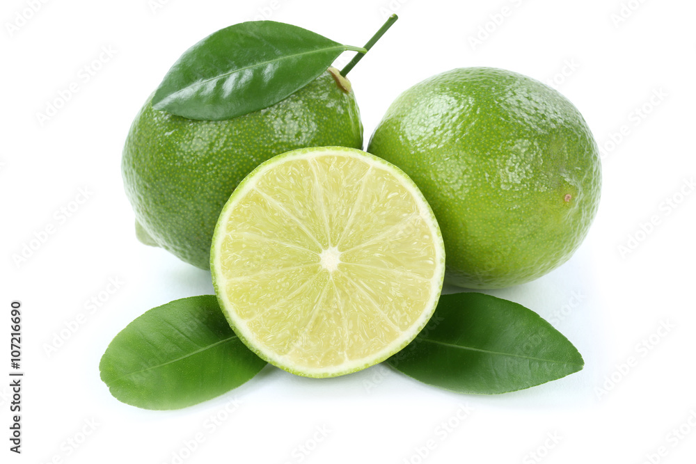 Limone Limette bio Früchte Freisteller freigestellt isoliert