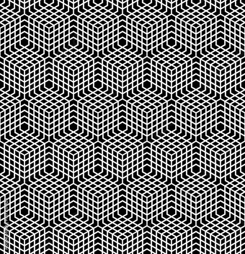 Seamless latticed pattern. 3D illusion.
